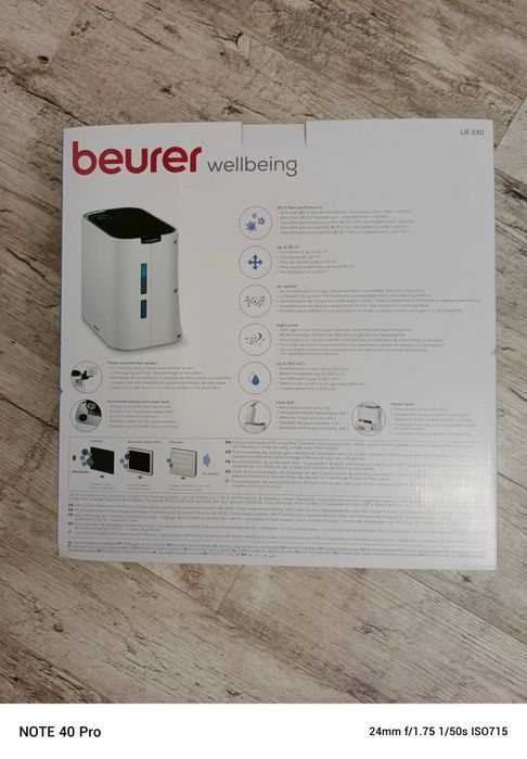 Purificator de aer, Beurer, LR 330, 2 in 1: purificare si umidificare, Pana la 35 m2,
