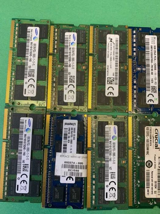 8GB DDR3 So-Dimm PC3L Samsung/Micron set