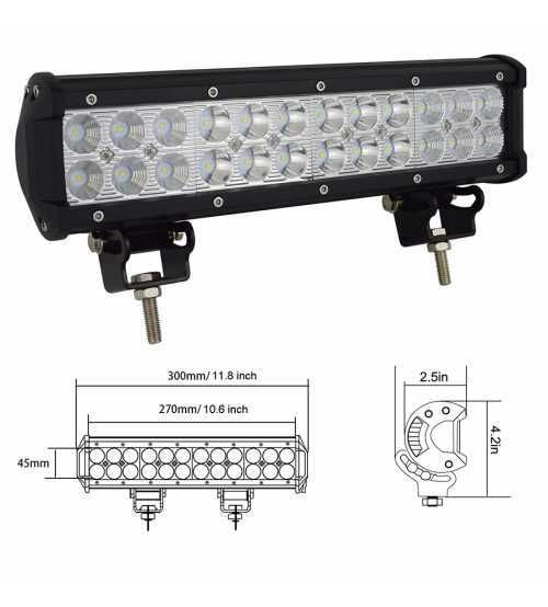 LED bar auto drept, 31 cm, spot si flood, 12v-24v, 72w