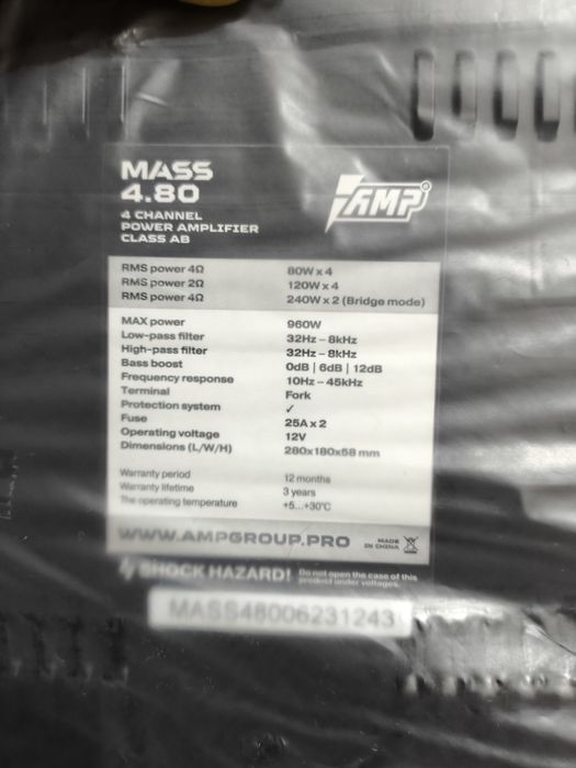 Усилитель AMP Mass 4.80 Новый.