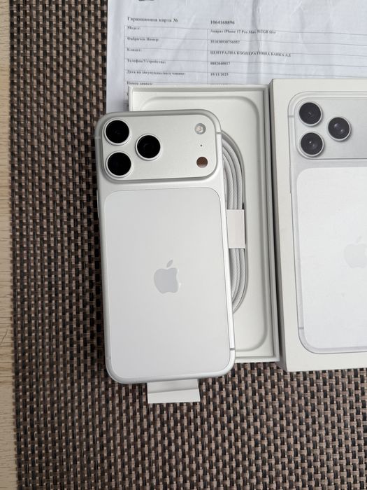 НОВ! 512Gb *ЛИЗИНГ* iPhone 17 Pro Max Silver / 24М Гаранция Айфон