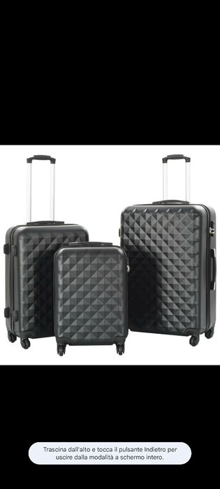 Set de valize/ trolere de călătorie 3in1 negru metal