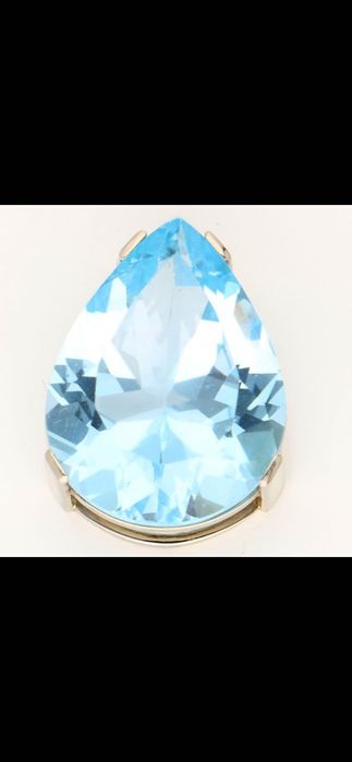 Pandantiv aur 14ct alb cu topaz