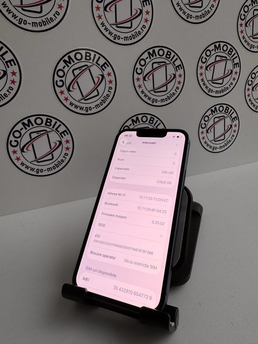 iPhone 13 Mini - 256GB - Albastru - 100% - Impecabil - Garantie