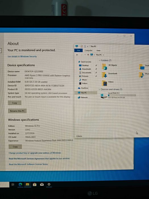 LENOVO M75q-2 Ryzen 3 Pro/8gb ram/ ssd 500 gb nvme