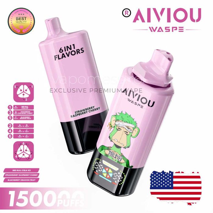 Vape Noul Waspe 150.000 puffuri 6in 1 cu cap Rotativ Ecran Shadow Disp