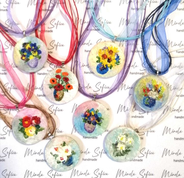 Picturi ulei acuarela, Bratari, Pandantive pictate manual