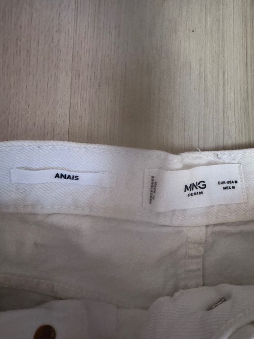 Fusta alba lunga de blugi Mango
