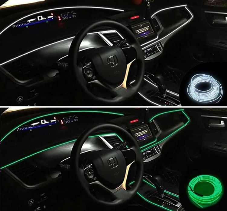 5М Амбиентно осветление за кола - (5/12V USB)