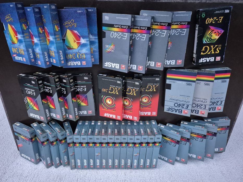 Vând 28 casete video VHS originale Basf  240 minute,Colectie filme