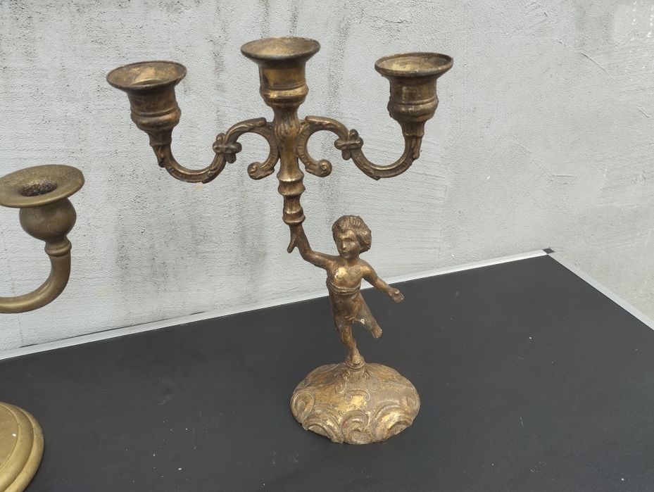 Месингов свещник 3ка, месингов свещник единична , швейцарска хлопка