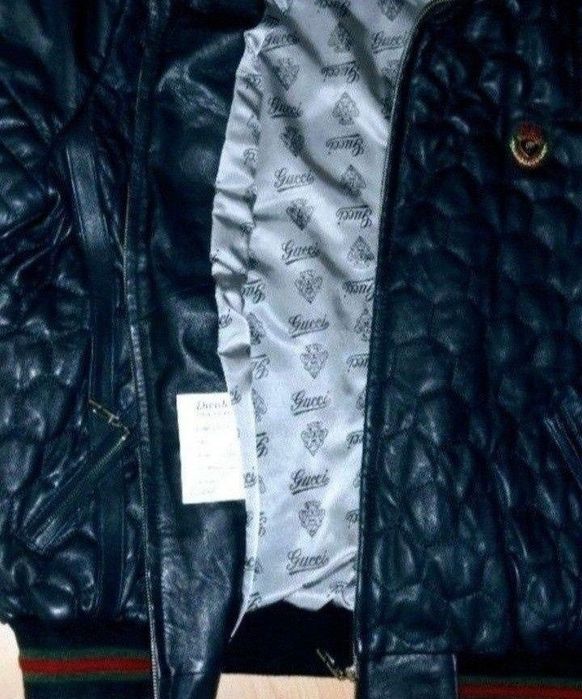 Geaca Gucci piele naturala 100%,logo metalic,import Italia