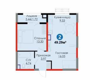 Мирабад | 2 комнаты | 1 475  ye /м² | Выгодная цена
