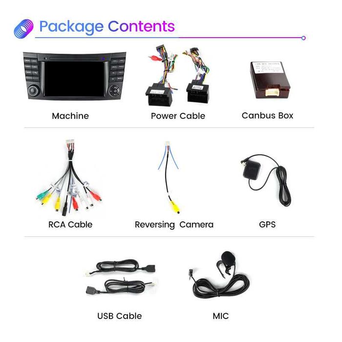 Navigatie Mercedes W211 E200 Android 12 Carplay  1/8 GB + CAMERA