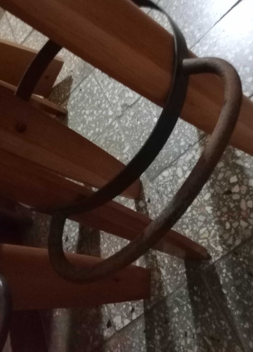 Scaun de bar rustic vintage lemn masiv 80 cm. x 30 cm.