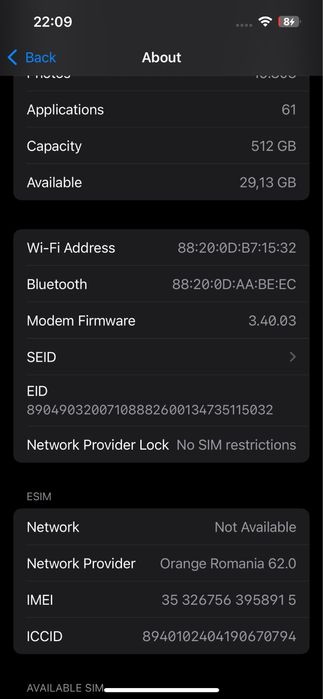 iphone 14 de 512Gb rosu liber de retea