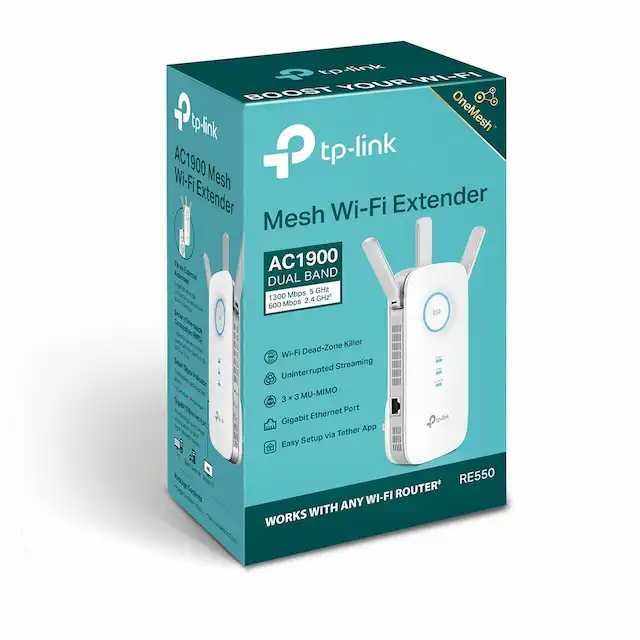 TP-Link Усилитель сигнала Wi‑Fi RE200/220/230/550  с поддержкой Mesh+/