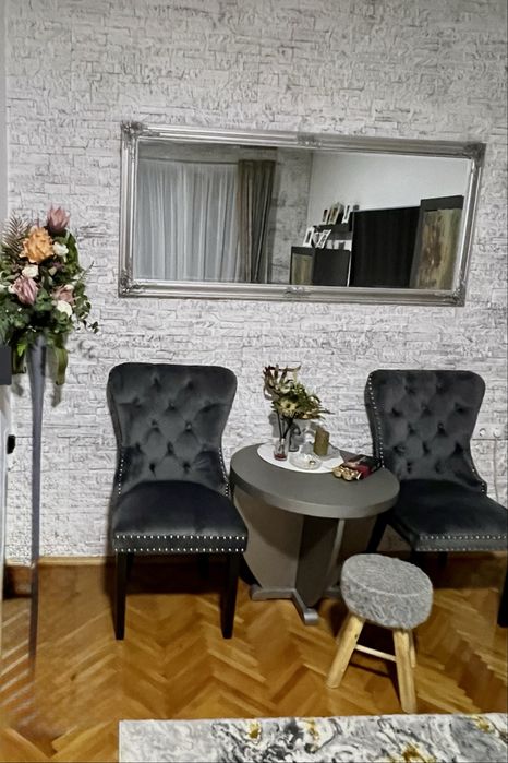 Set scaune catifea gri