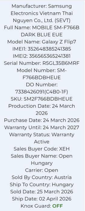 Хб! Samsung Z Flip 7  12 / 512 ЧИСТО НОВ НЕ АКТИВИРАН