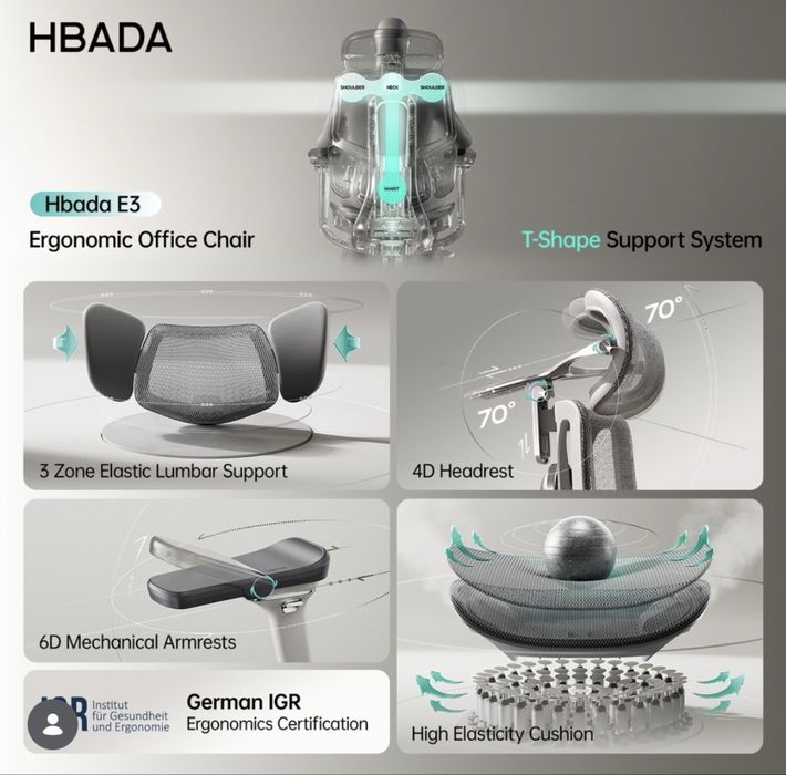 Ергономичен стол HBADA E3 PRO
