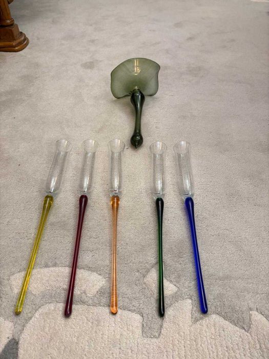 Set sase piese cristal de MURANO Italia bibelouri bibelou statueta ieftin