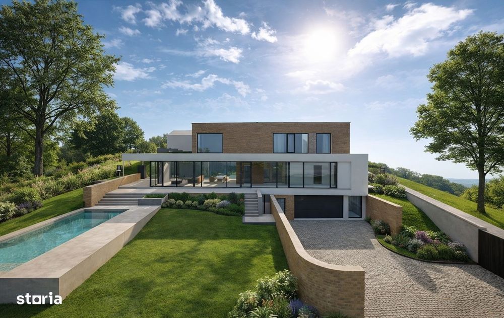 Teren 1000mp autorizat, casa D+P+1E 269mp, Proiect Piscina, Salicea