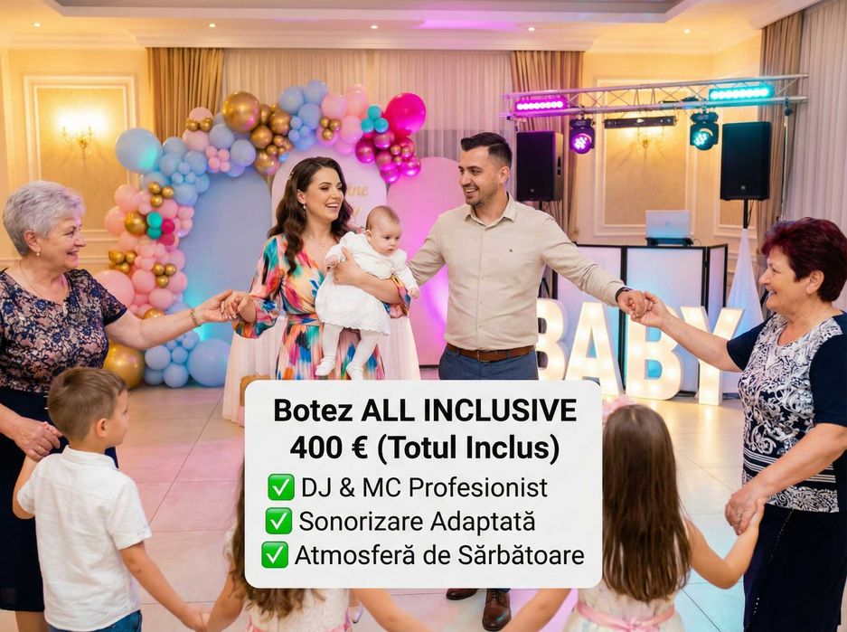 DJ Nunta 500E Botez 400E - Pachet All Inclusive AM Events cu Contract