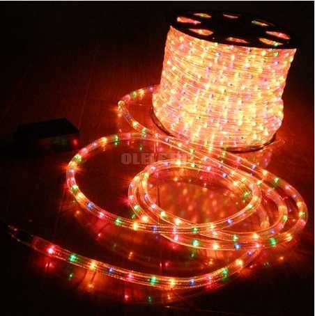 Маркуч 30м Зелен Постоянно светещ маркуч с коледни лампички Декорация