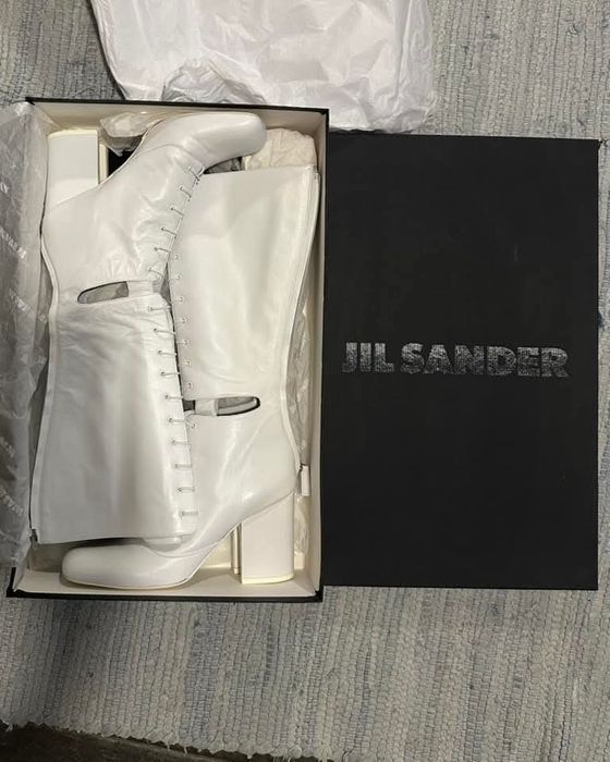 Бели есенни ботуши Jill Sander