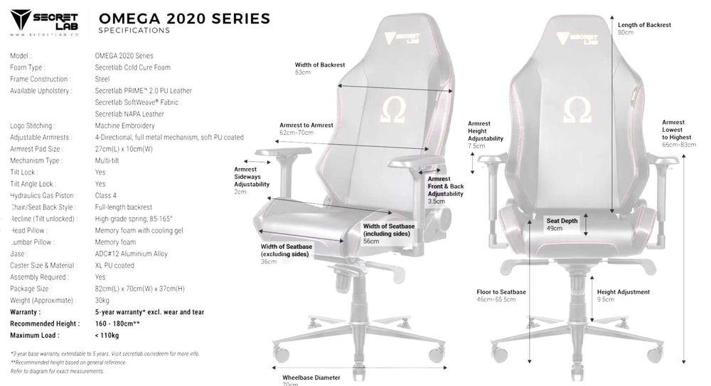 Scaun Gaming Secretlab OMEGA 2020 Series SoftWeave Cookies & Cream