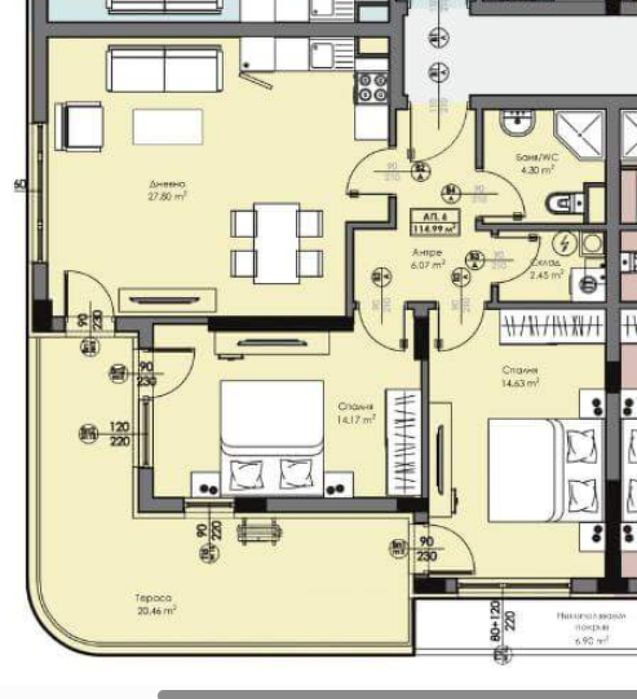Тристаен Апартамент В Кв. Азимут, Гр. Бургас