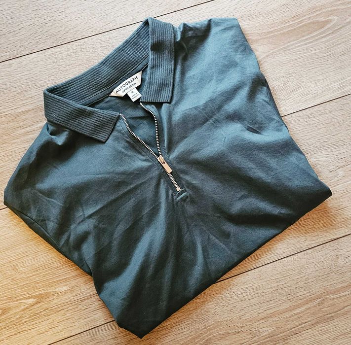Tricou polo Autograph , mărimea M, quarter zip, Old money