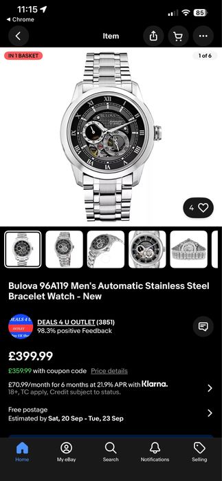 Часовник Bulova 96A119