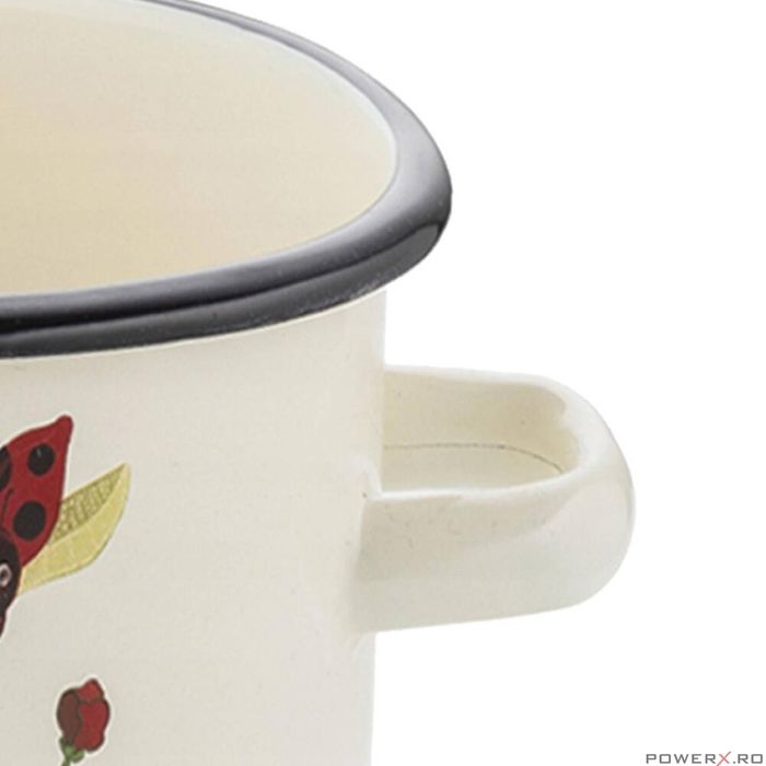 Oala din otel emailat alb, 18cm, 3.2l, Ladybird Florina