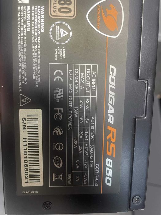 cougar rs 650w 80plus
