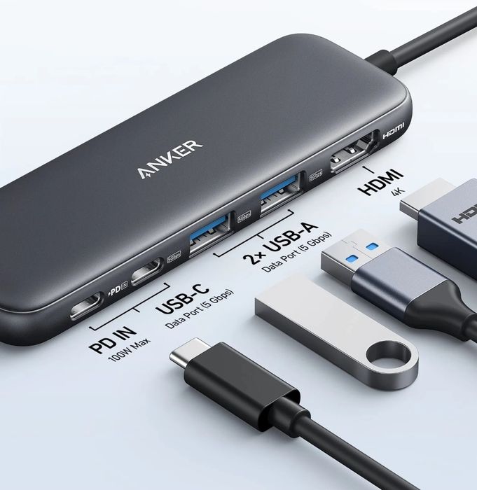 Hub USB-C Anker 332 (5 în 1)