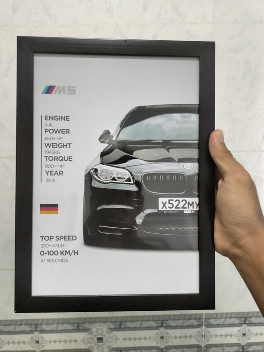 Постер на стену интерьерный эстетика BMW M5 F90