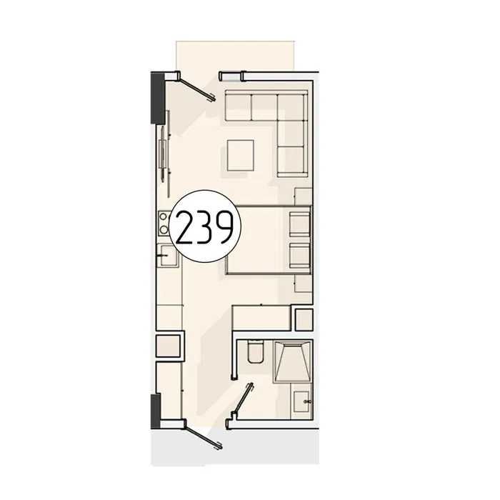 ЖК с озером! 1-комнатная за 29,1 тису.е в Мирабада! Успей купить! (ГА)