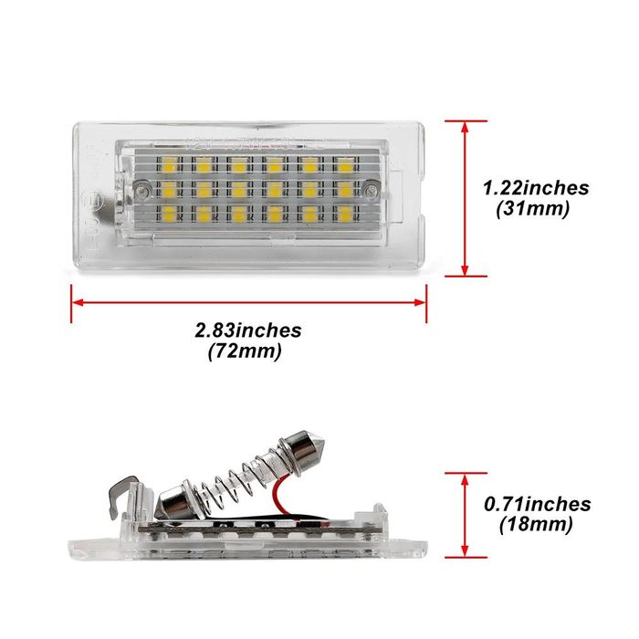 Плафони LED №5065-3 за регистрационен номер BMW X3 E X5 E