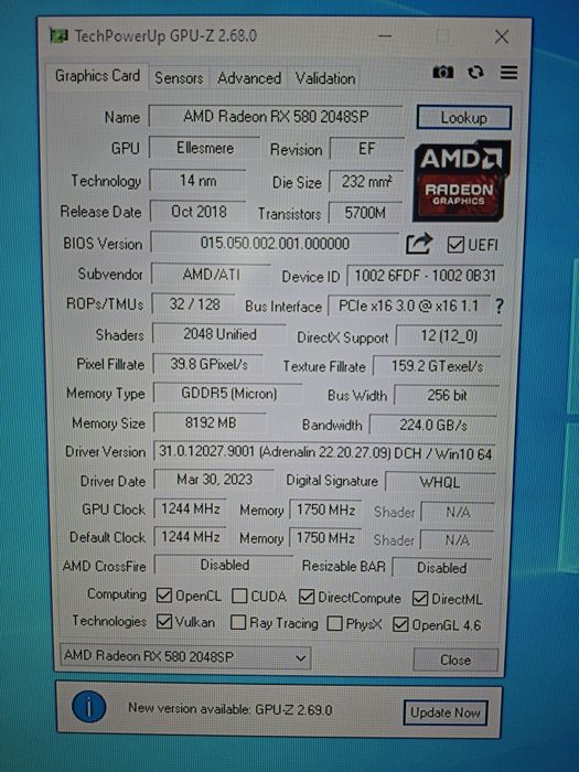 RX 580 8GB (новая)