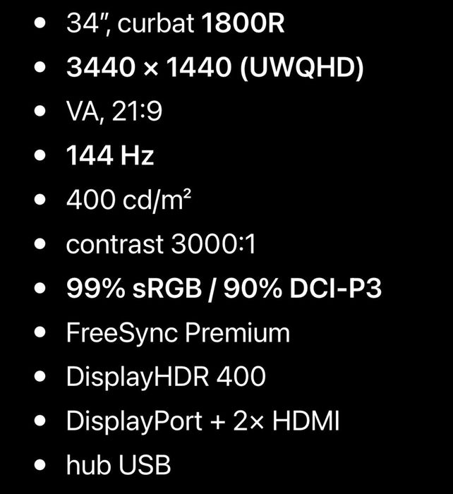 Monitor Dell 34”