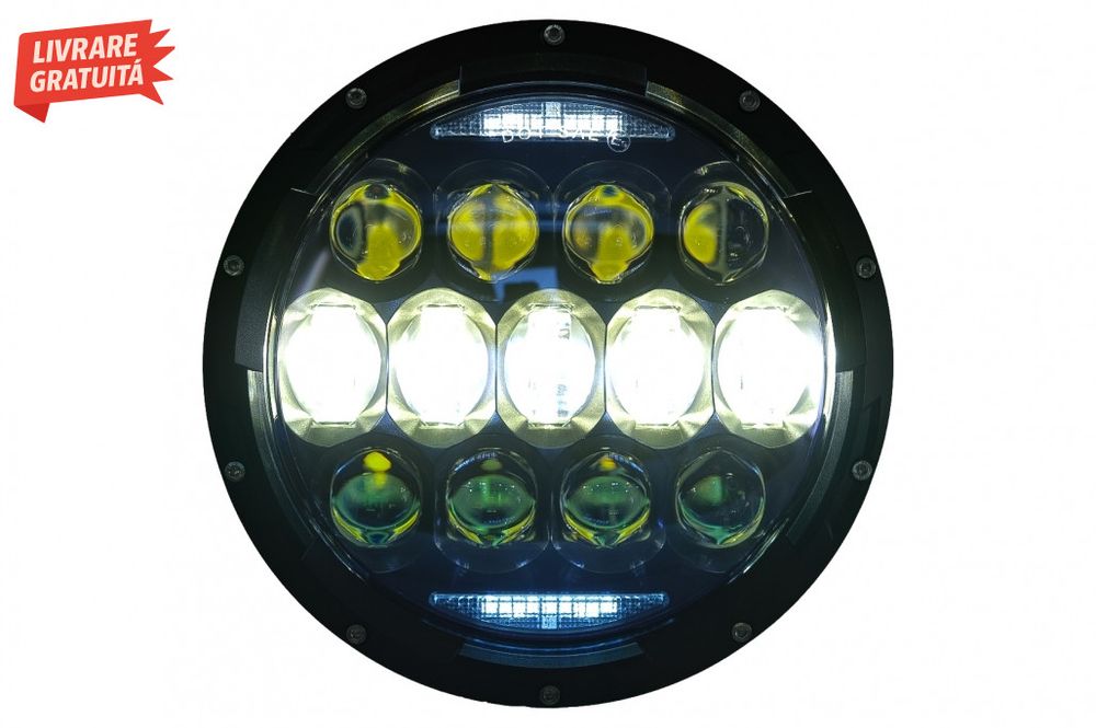 Faruri Full LED CREE Dublu Proiector Halo DRL Jeep Wrangler TJ & JK (1
