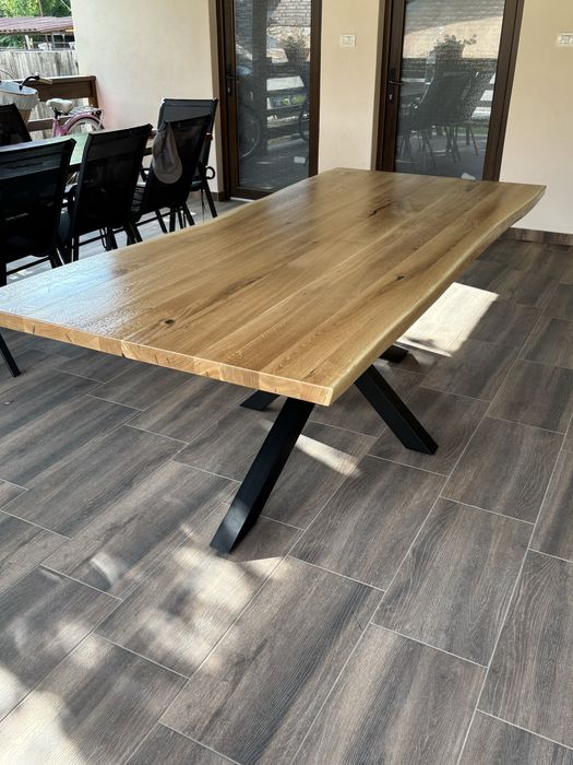 Blat masiv stejar 210x92x3,8 cm – LIVE EDGE – NOU
