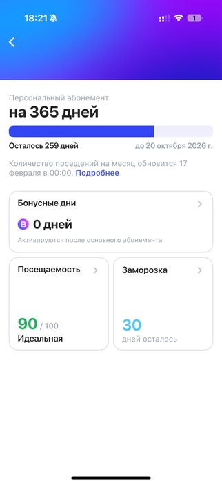 Продам абонимент 1fit