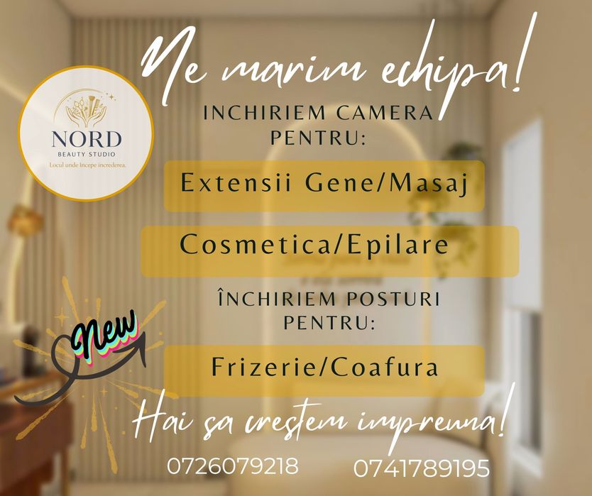 Închiriez post sau camere într-un salon ce se deschide din 1 aprilie