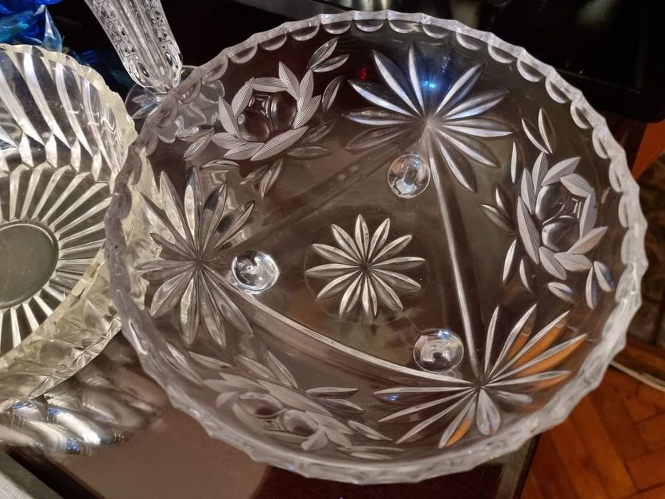 Bomboniere, boluri, platouri din cristal masiv, vintage
