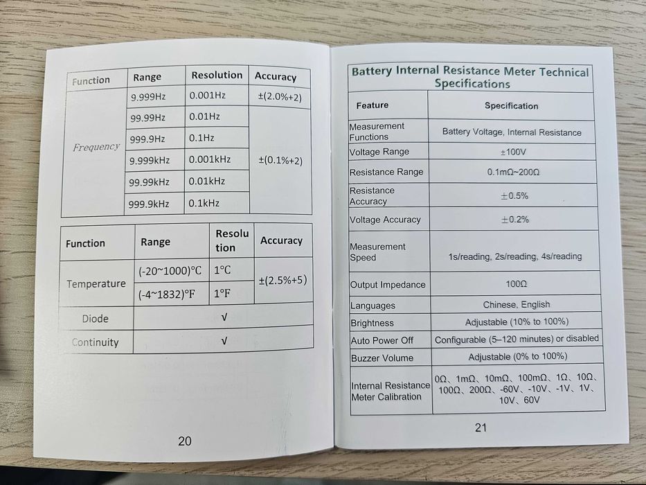 Прецизен тестер на вътрешно съпротивление на акумулатори + мултицет