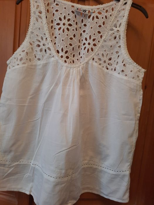 Bluza din bumbac cu broderie mărimea XL