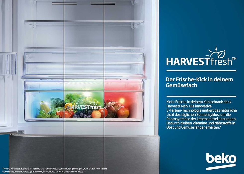 Нов инверторен хладилник с фризер Beko B5RCNA366HG 185 см