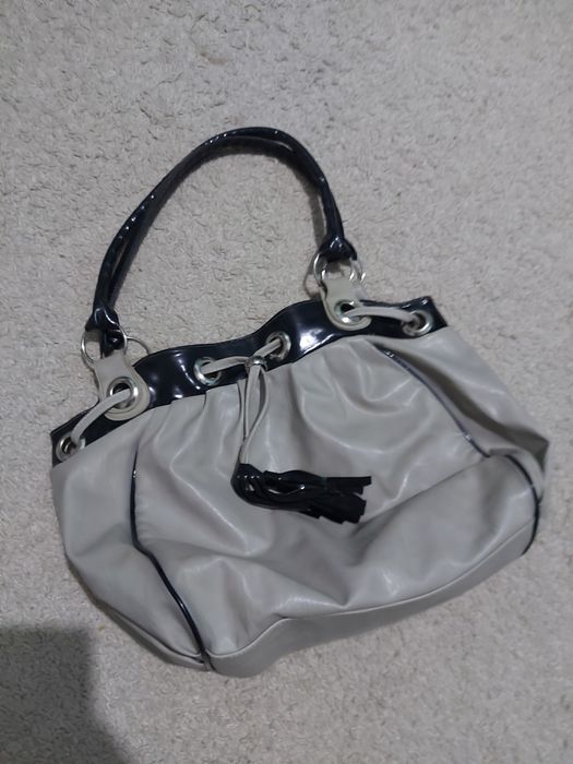 Geanta gri/culoarea oului de rata/incapatoare